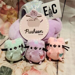Pastel Pusheen UFO Plush Set (Green, Purple & Pink) From 2021 New with Tags Rare